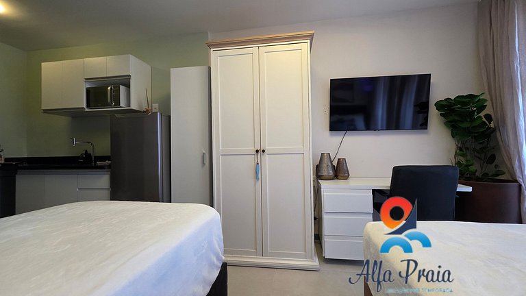 Studio premium no Beach Class Meireles com Rooftop