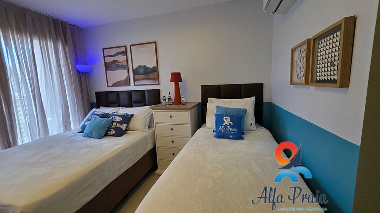 Studio premium no Beach Class Meireles com Rooftop