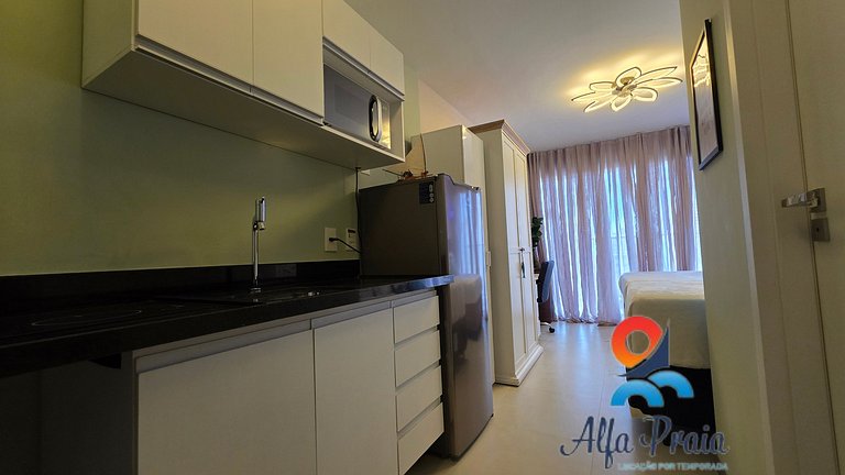 Studio premium no Beach Class Meireles com Rooftop
