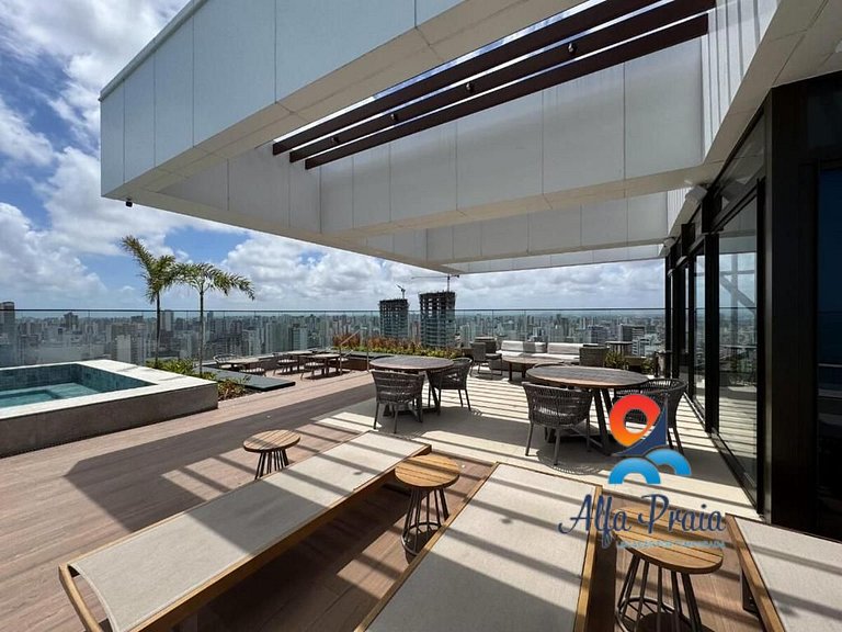 Premium studio at Beach Class Meireles with rooftop access