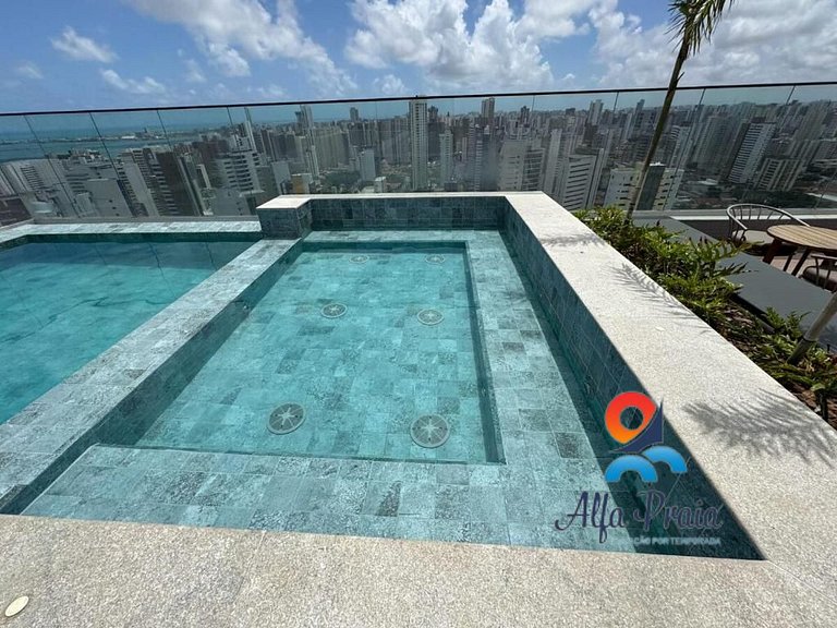 Premium studio at Beach Class Meireles with rooftop access