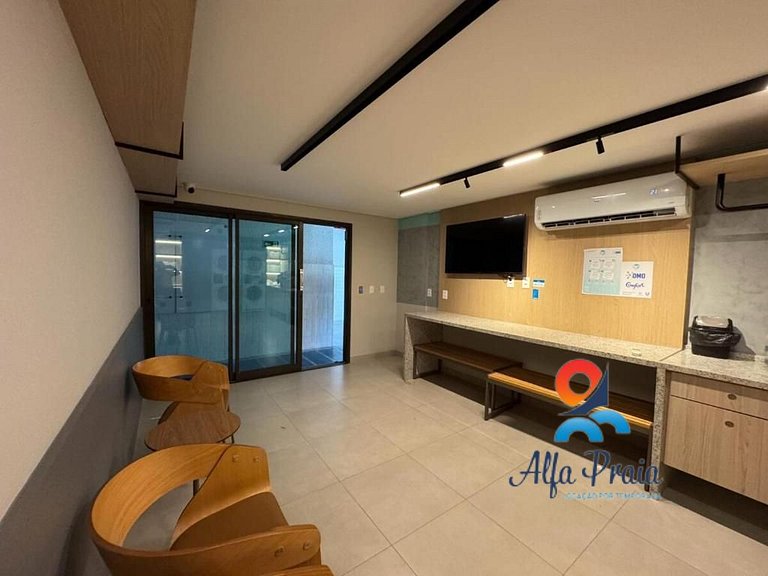 Studio premium no Beach Class Meireles com Rooftop