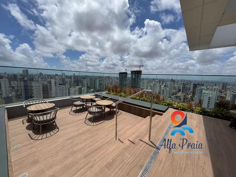Premium studio at Beach Class Meireles with rooftop access